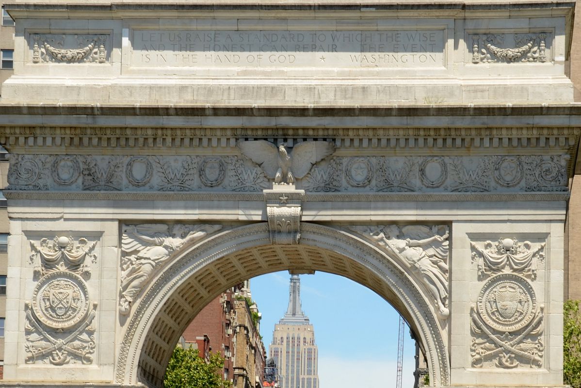 11 New York Washington Square Park Washington Arch Close Up With Empire State Building